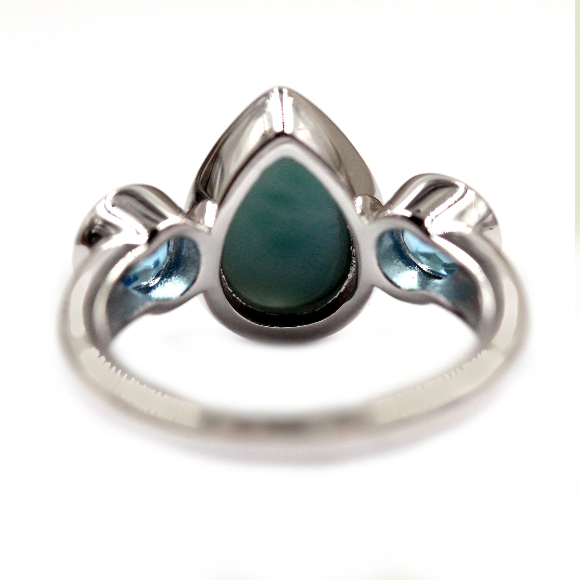 925 Sterling Silver Larimar, Sky Blue Topaz Ring - Pinctore