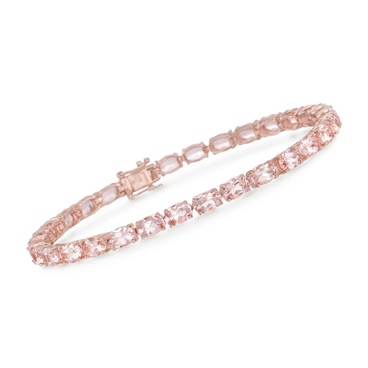 925 Sterling Silver Morganite Bracelet - Pinctore