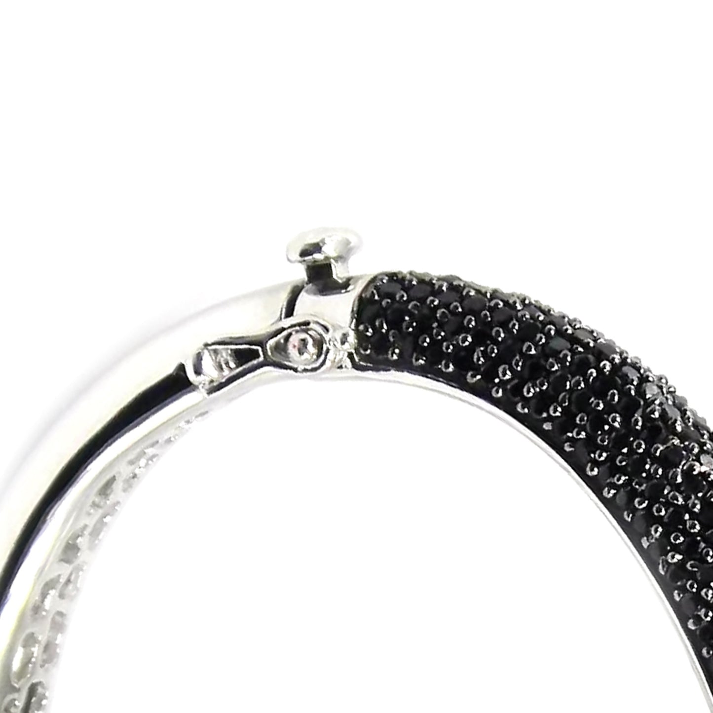 925 Sterling Silver Black Spinel,Crystal,White Topaz Bracelet - Pinctore