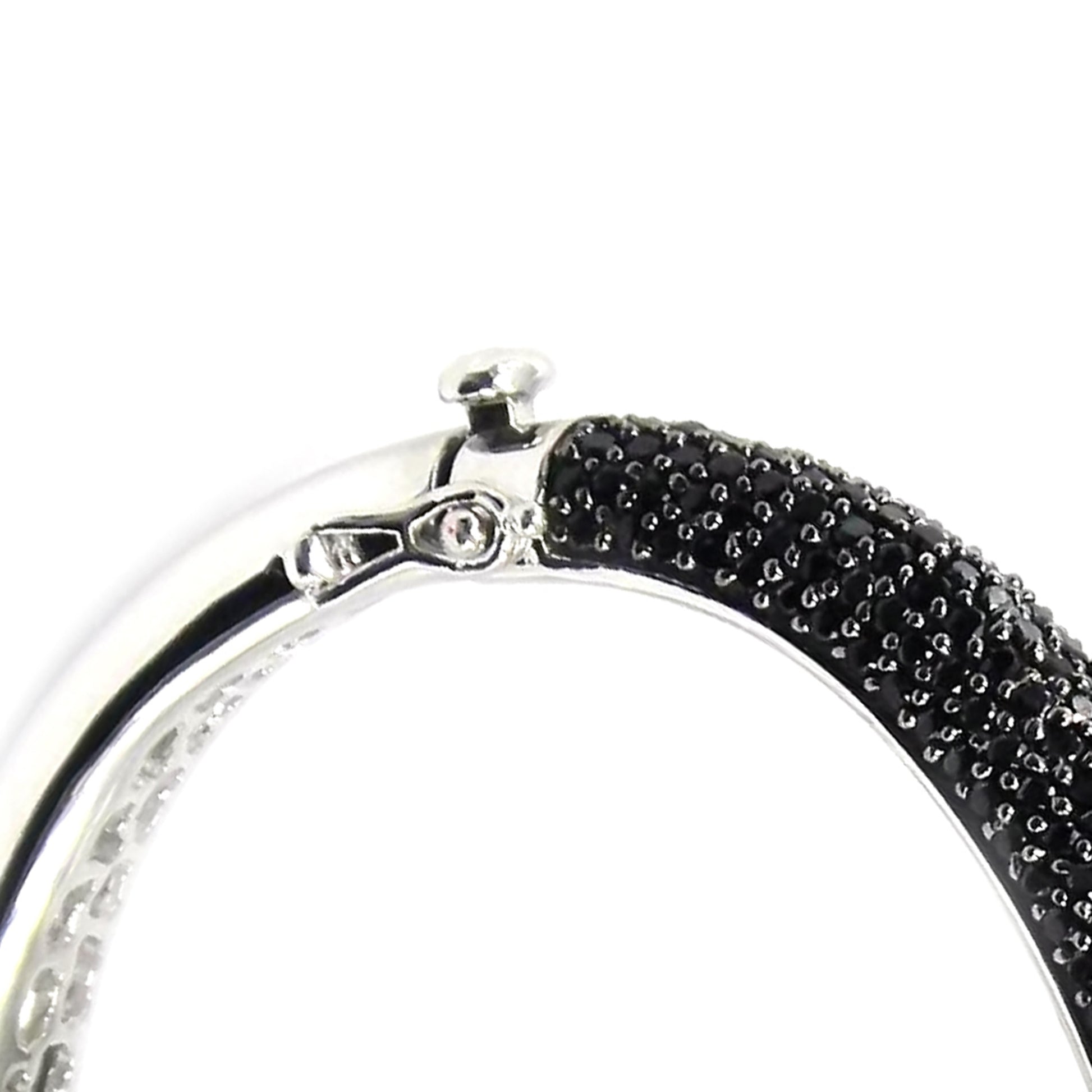 925 Sterling Silver Black Spinel,Crystal,White Topaz Bracelet - Pinctore