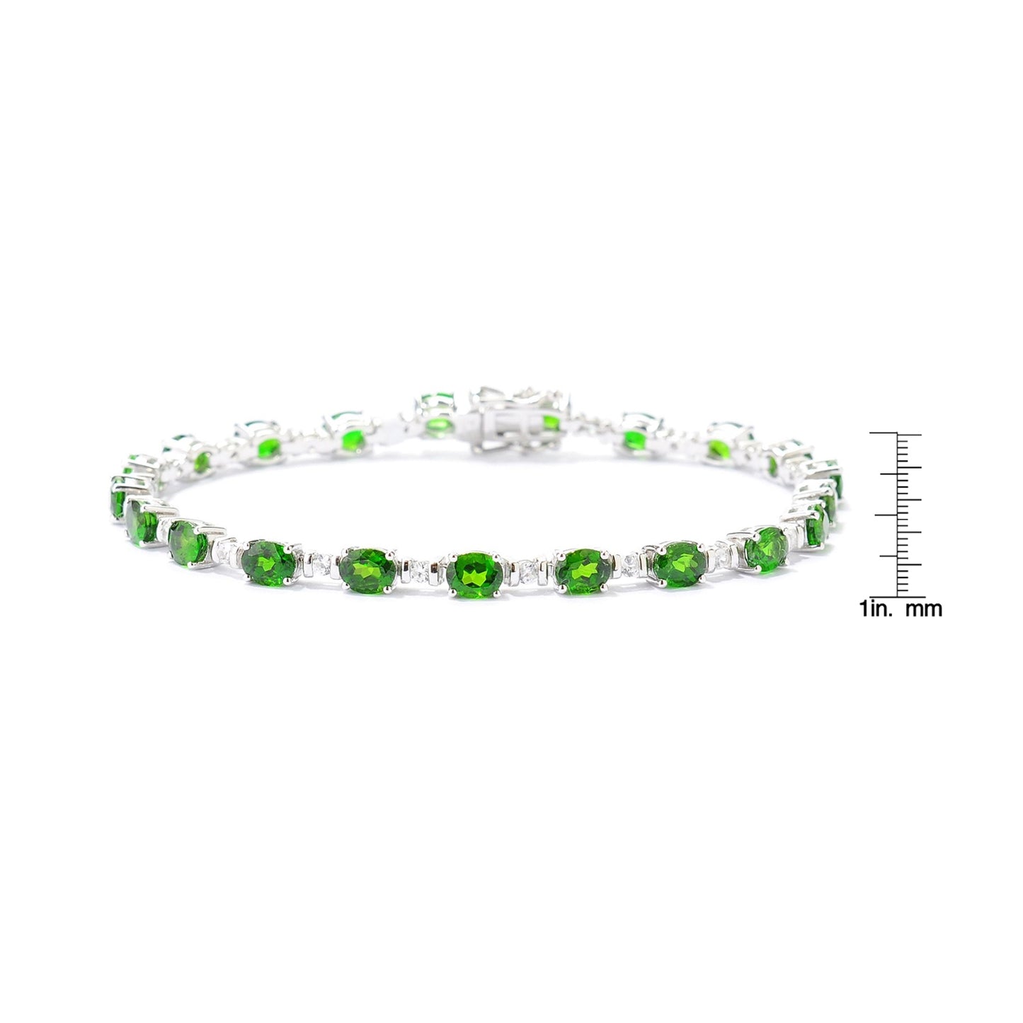 Pinctore Sterling Silver 92ctw Chrome Diopside Tennis Bracelet