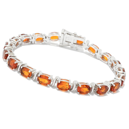 Pinctore Sterling Silver Choice of Length Madeira Citrine Line Bracelet, 7.25"
