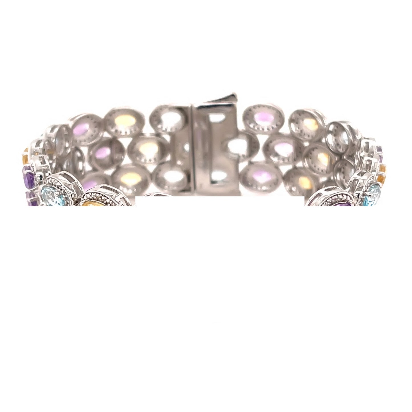 925 Sterling Silver African Amethyst,Citrine,Sky Blue Topaz Bracelet - Pinctore