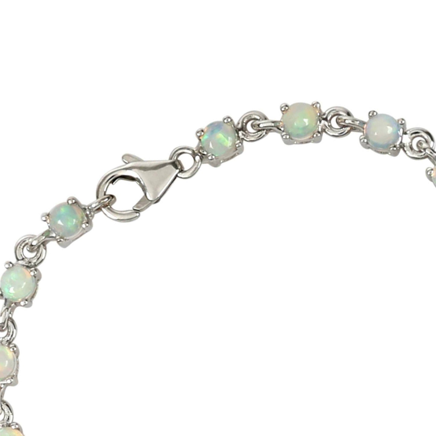 925 Sterling Silver Ethiopian Opal Bracelet - Pinctore
