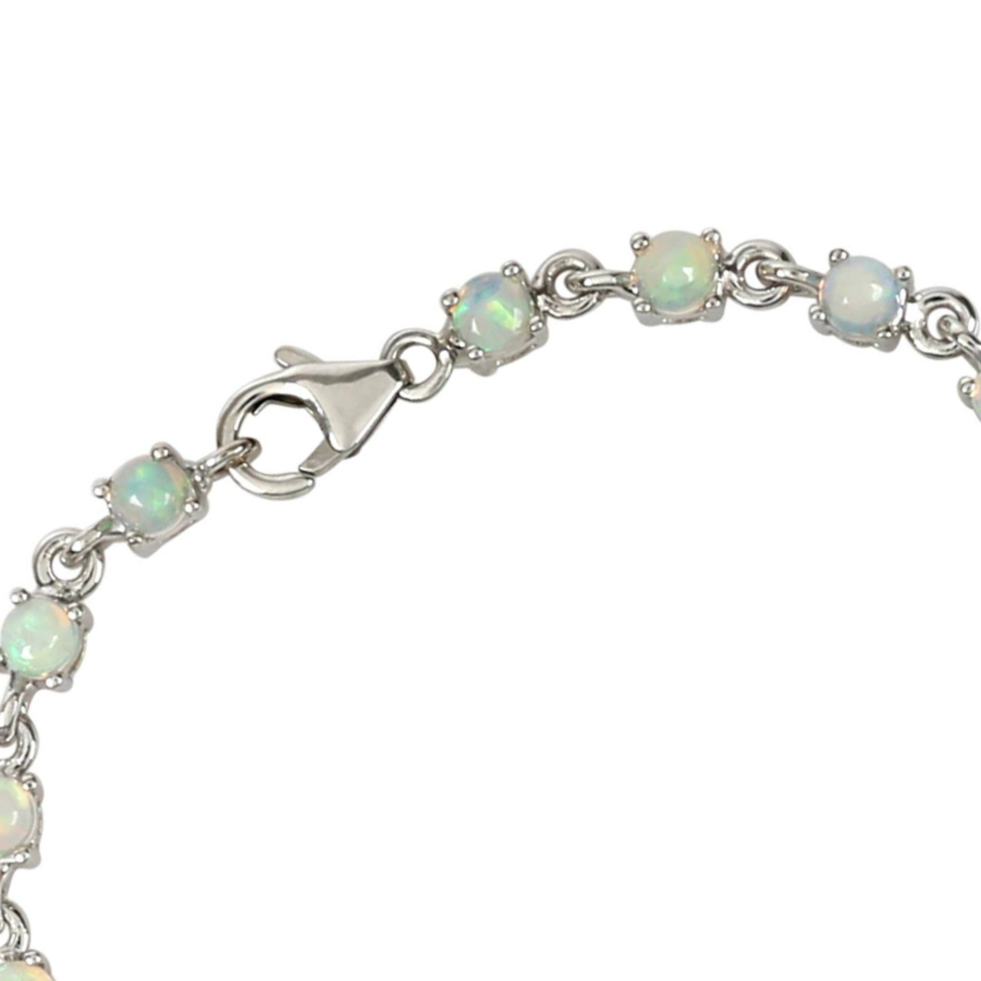 925 Sterling Silver Ethiopian Opal Bracelet - Pinctore