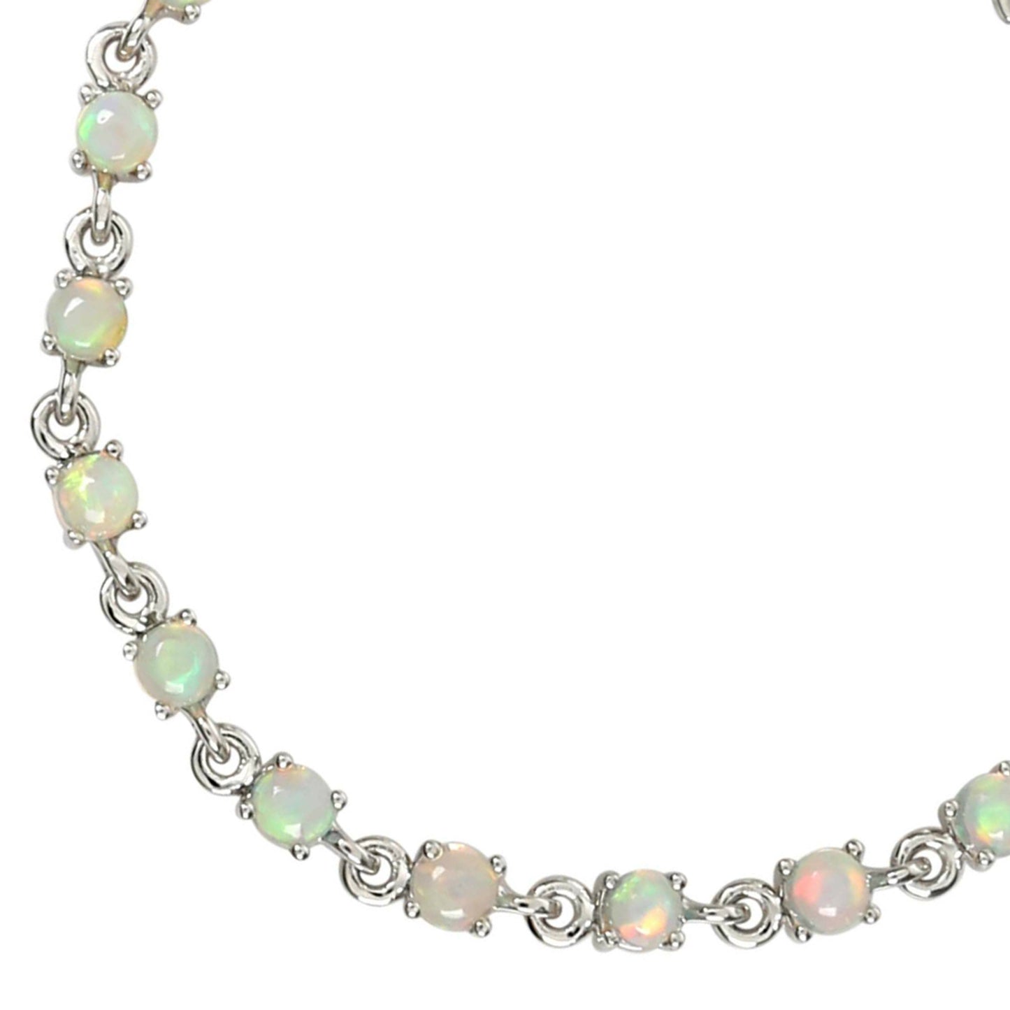 925 Sterling Silver Ethiopian Opal Bracelet - Pinctore