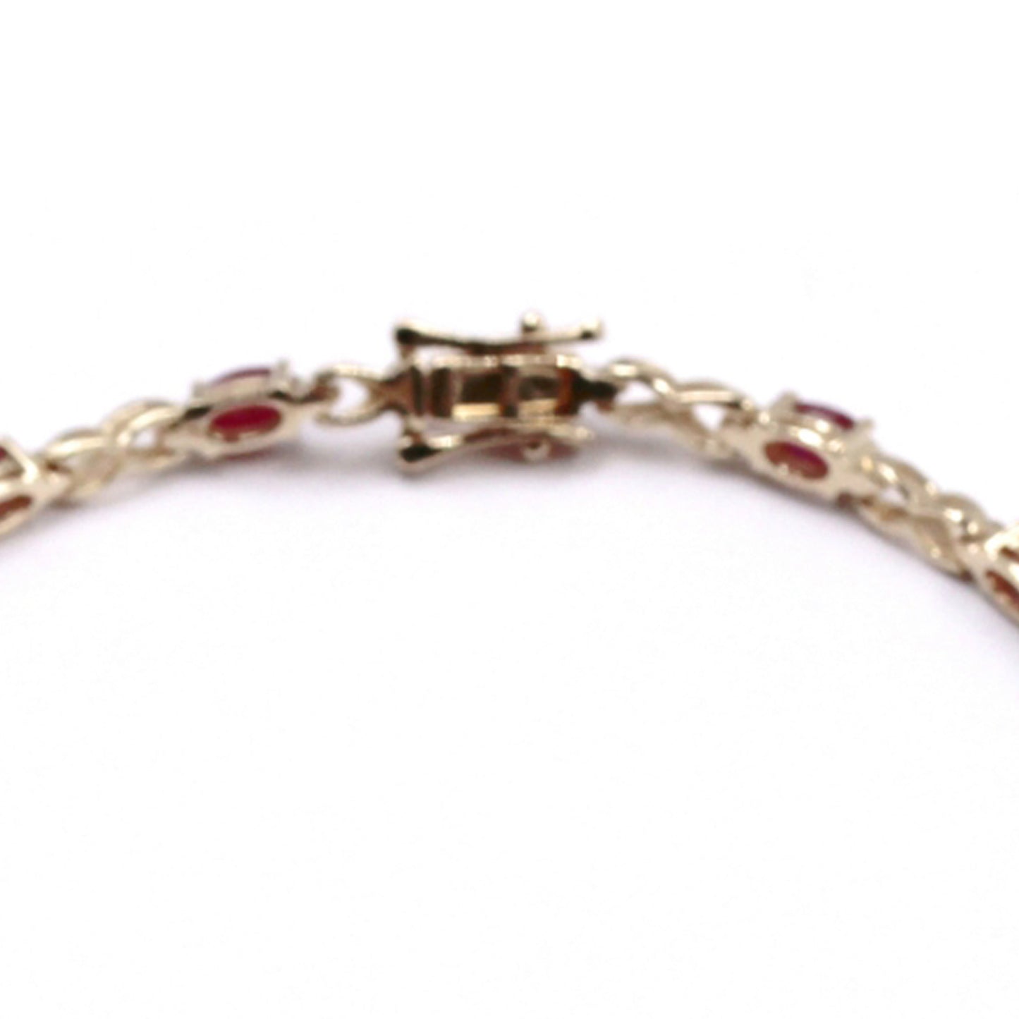 14Kt Yellow Gold Ruby With Diamond Bracelet - Pinctore