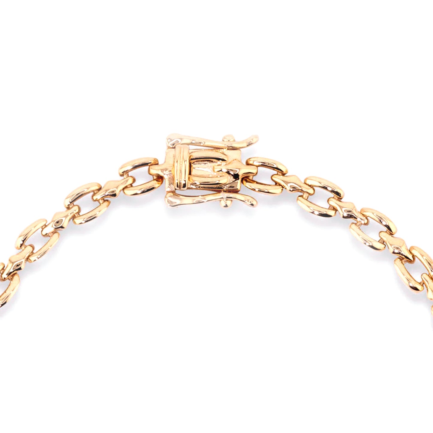 14Kt Yellow Gold Emerald With Diamond Chain Bracelet - Pinctore