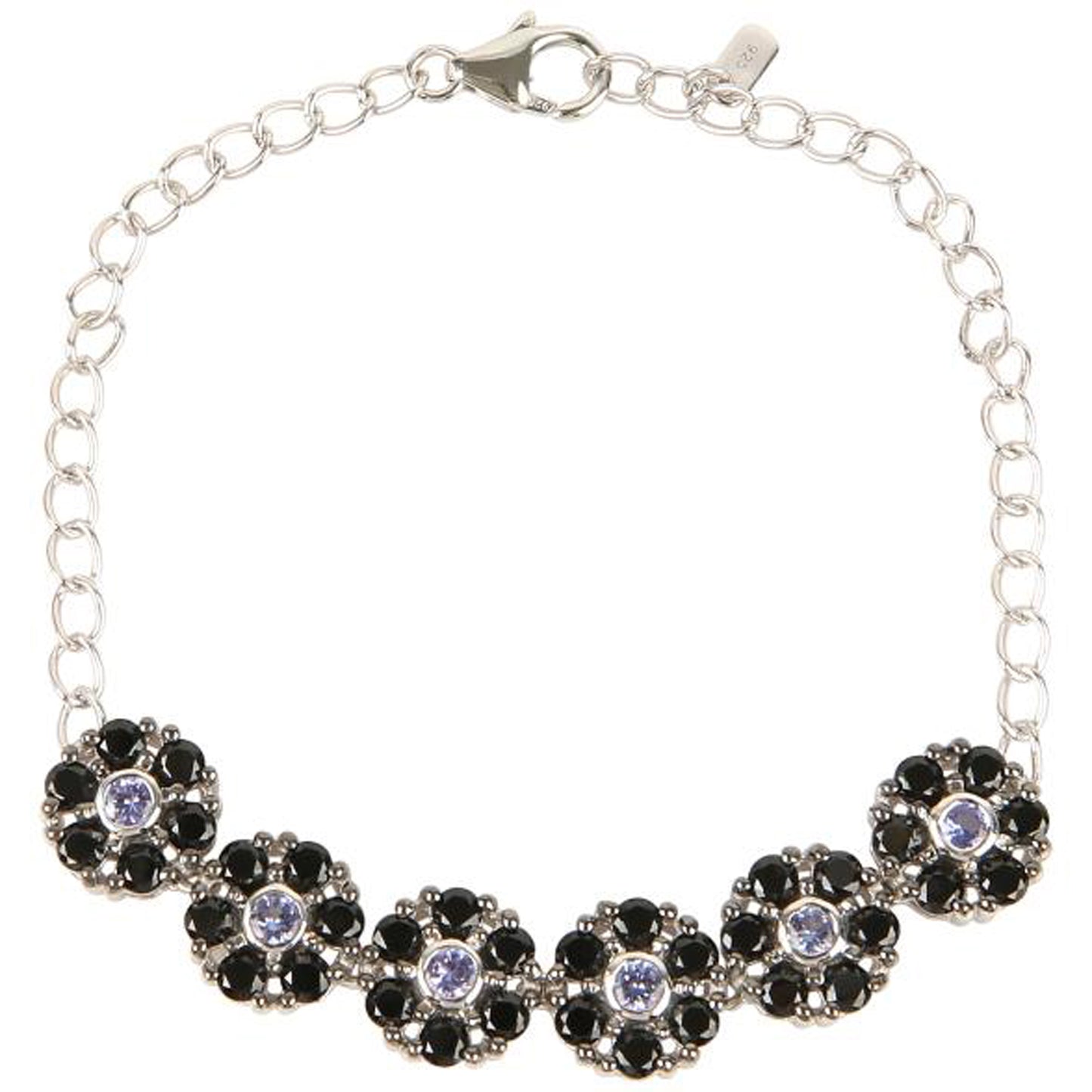 Pinctore 925 Sterling Silver Tanzanite Bracelet