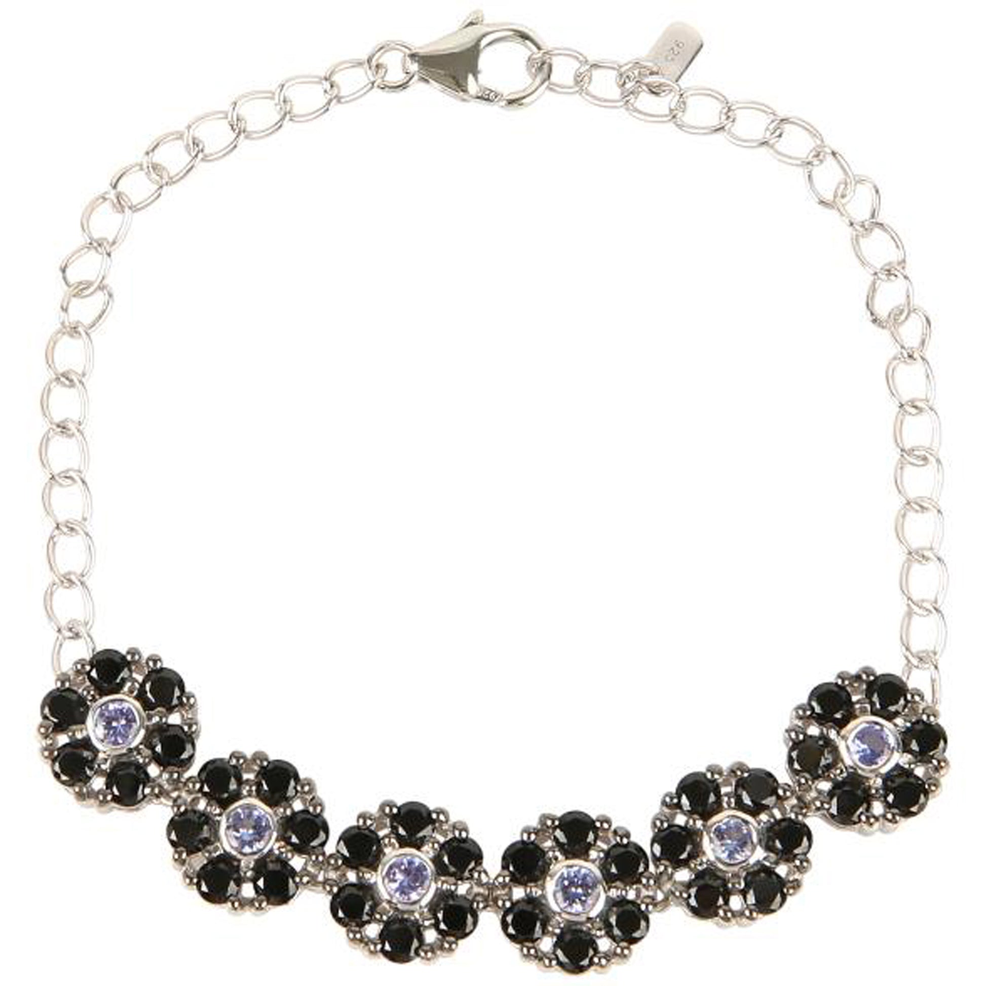 Pinctore 925 Sterling Silver Tanzanite Bracelet