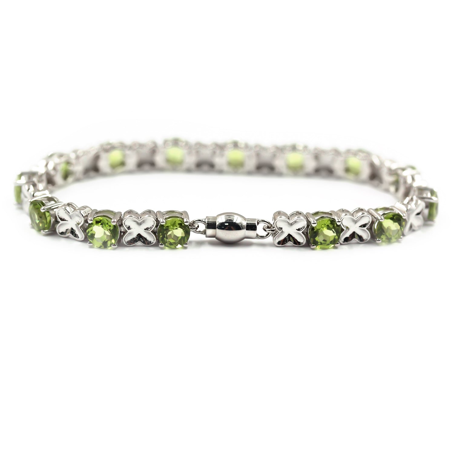 Sterling Silver 925 Peridot Bracelet - Pinctore