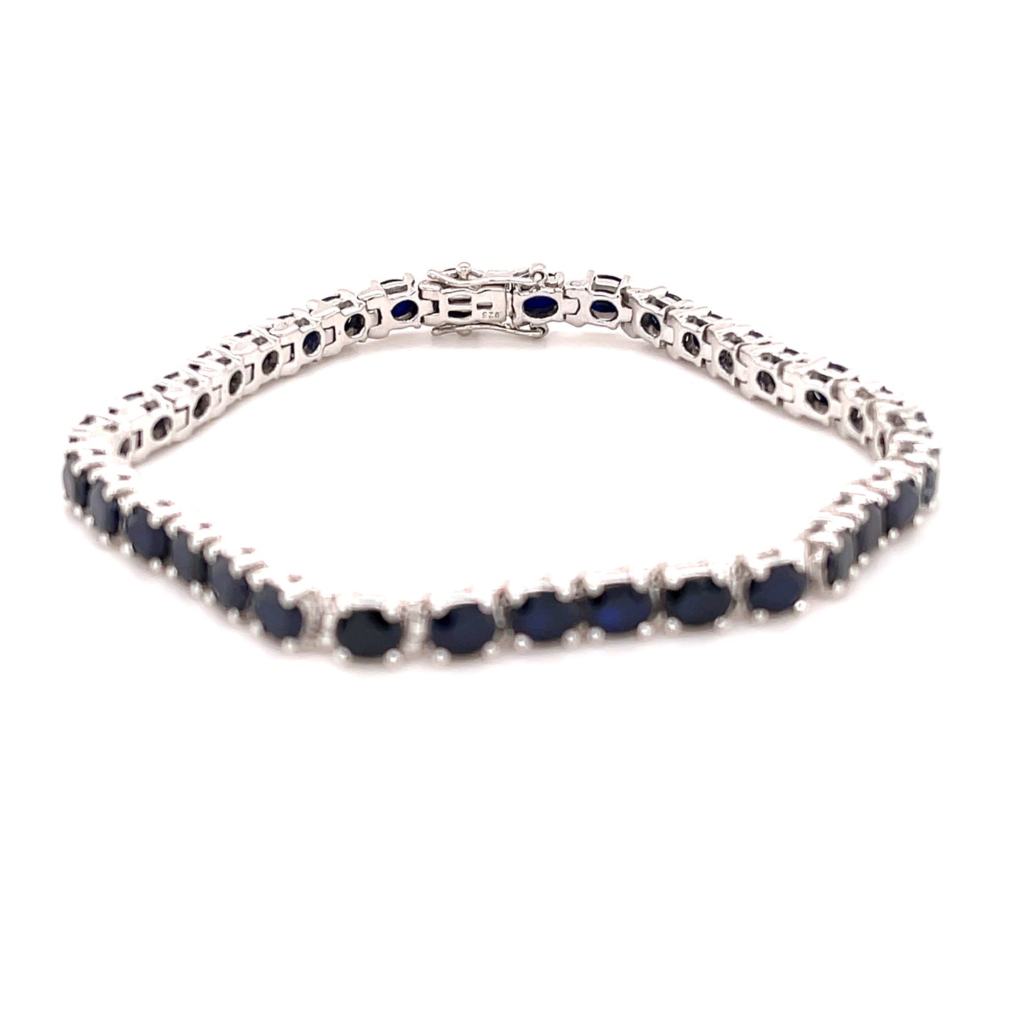 925 Sterling Silver Diffusion Blue Sapphire Bracelet - Pinctore