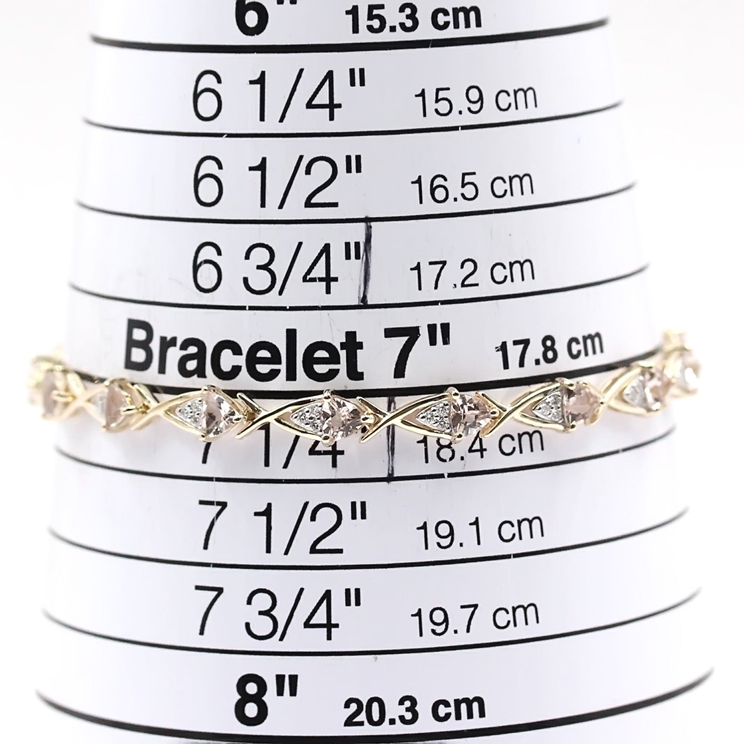 14Kt Yellow Gold Morganite With Diamond Bracelet - Pinctore