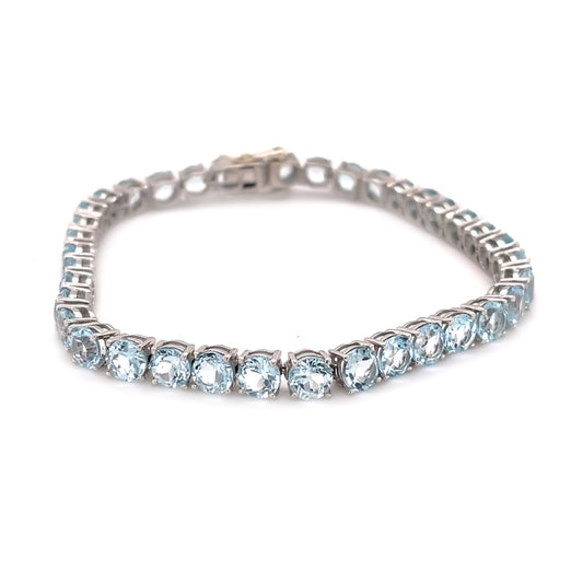 925 Sterling Silver Sky Blue Topaz Bracelet - Pinctore