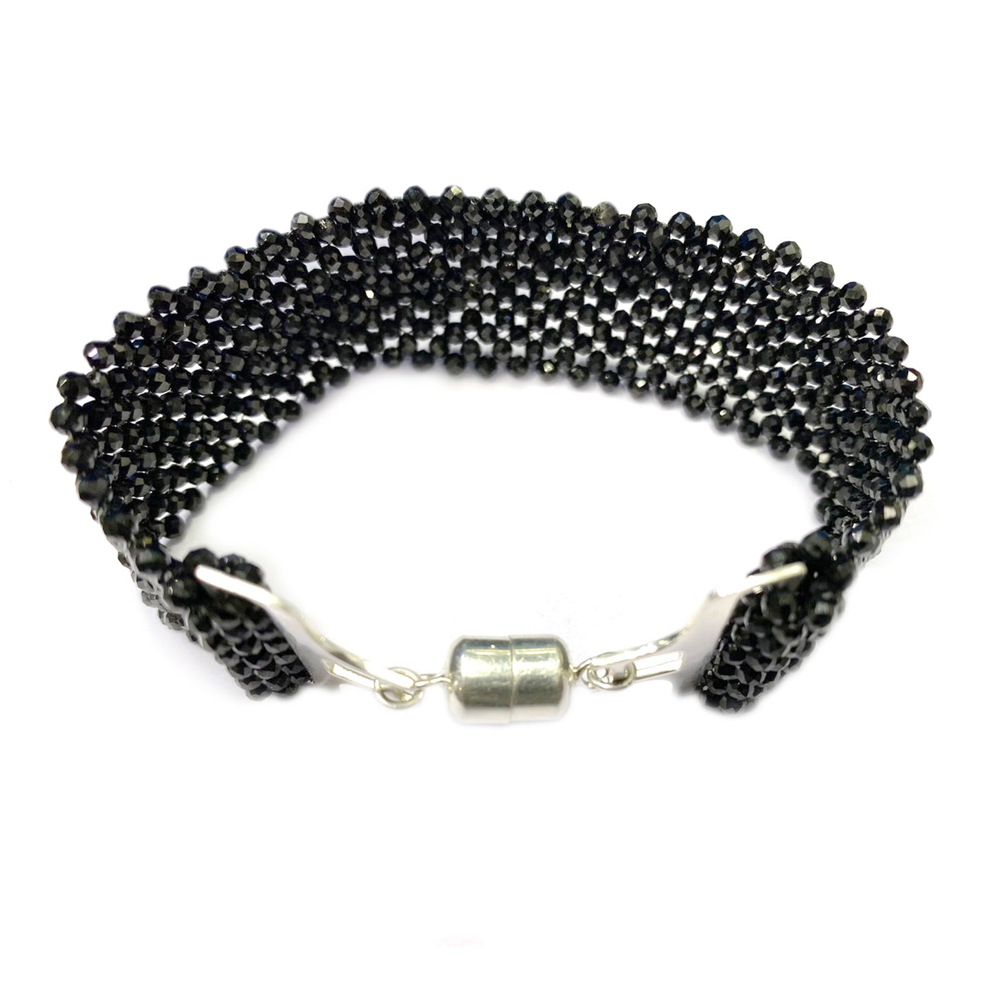 925 Sterling Silver Black Spinel Bracelet - Pinctore