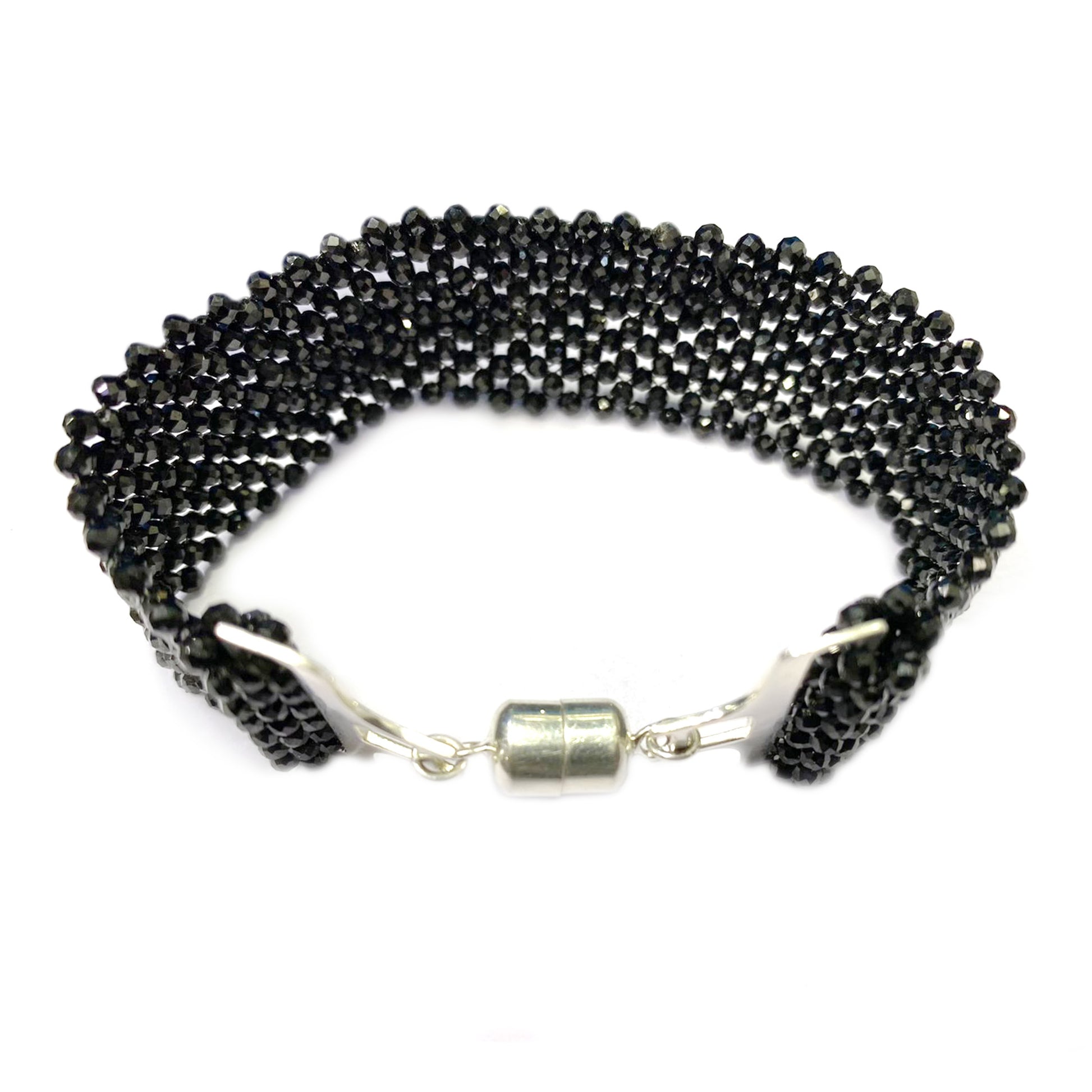 925 Sterling Silver Black Spinel Bracelet - Pinctore