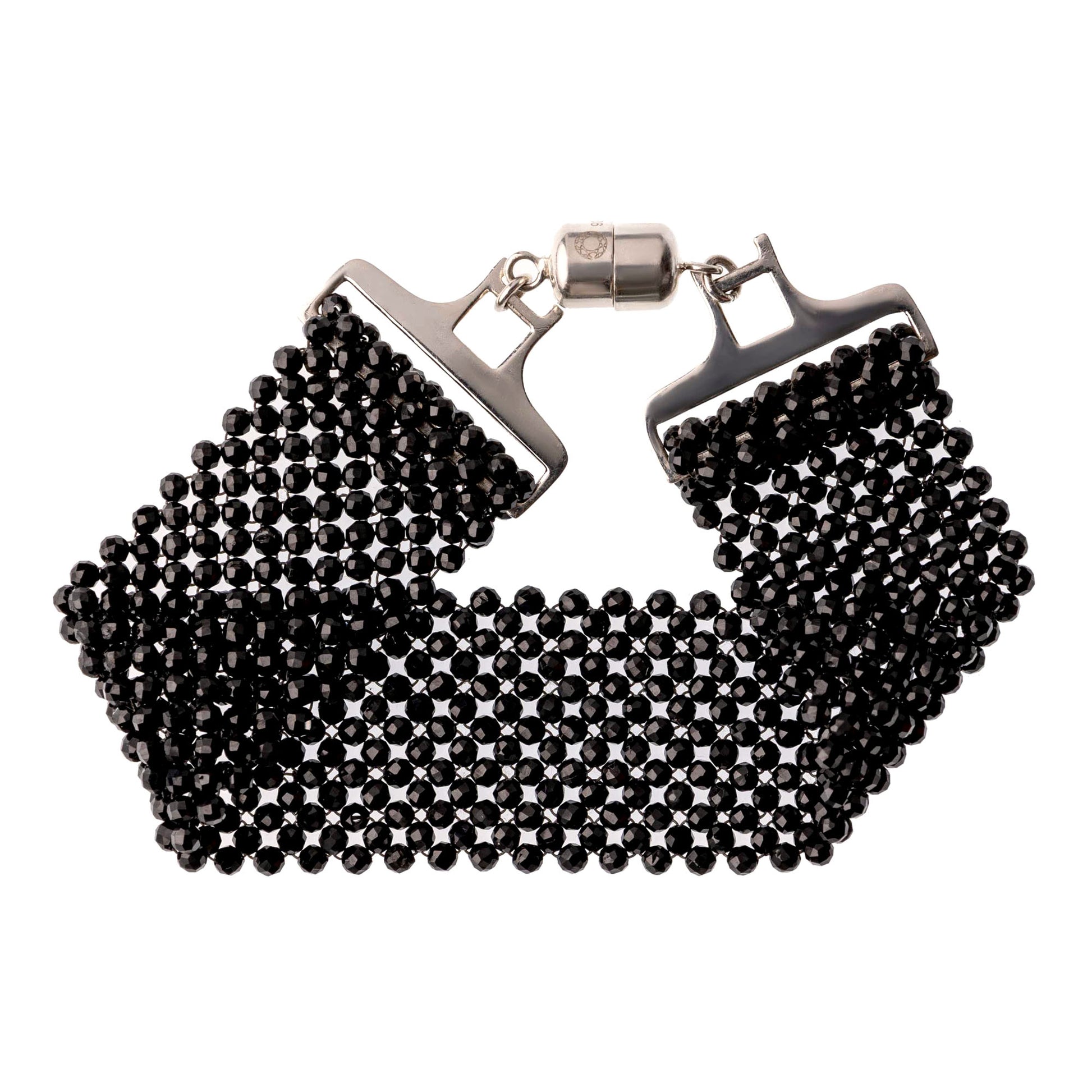 925 Sterling Silver Black Spinel Bracelet - Pinctore