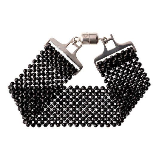 925 Sterling Silver Black Spinel Bracelet - Pinctore