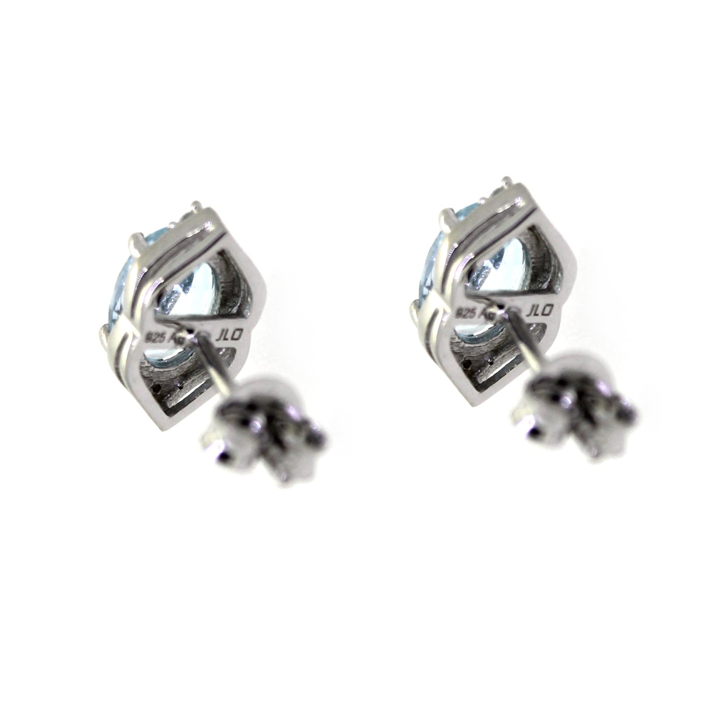 925 Sterling Silver Sky Blue Topaz, White Natural Zircon Earring - Pinctore