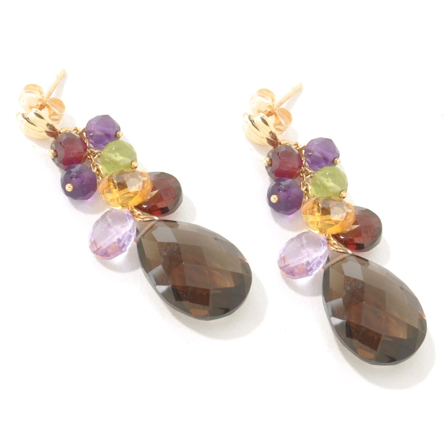 Pinctore 14k Yellow Gold Quartz Dangle Earrings