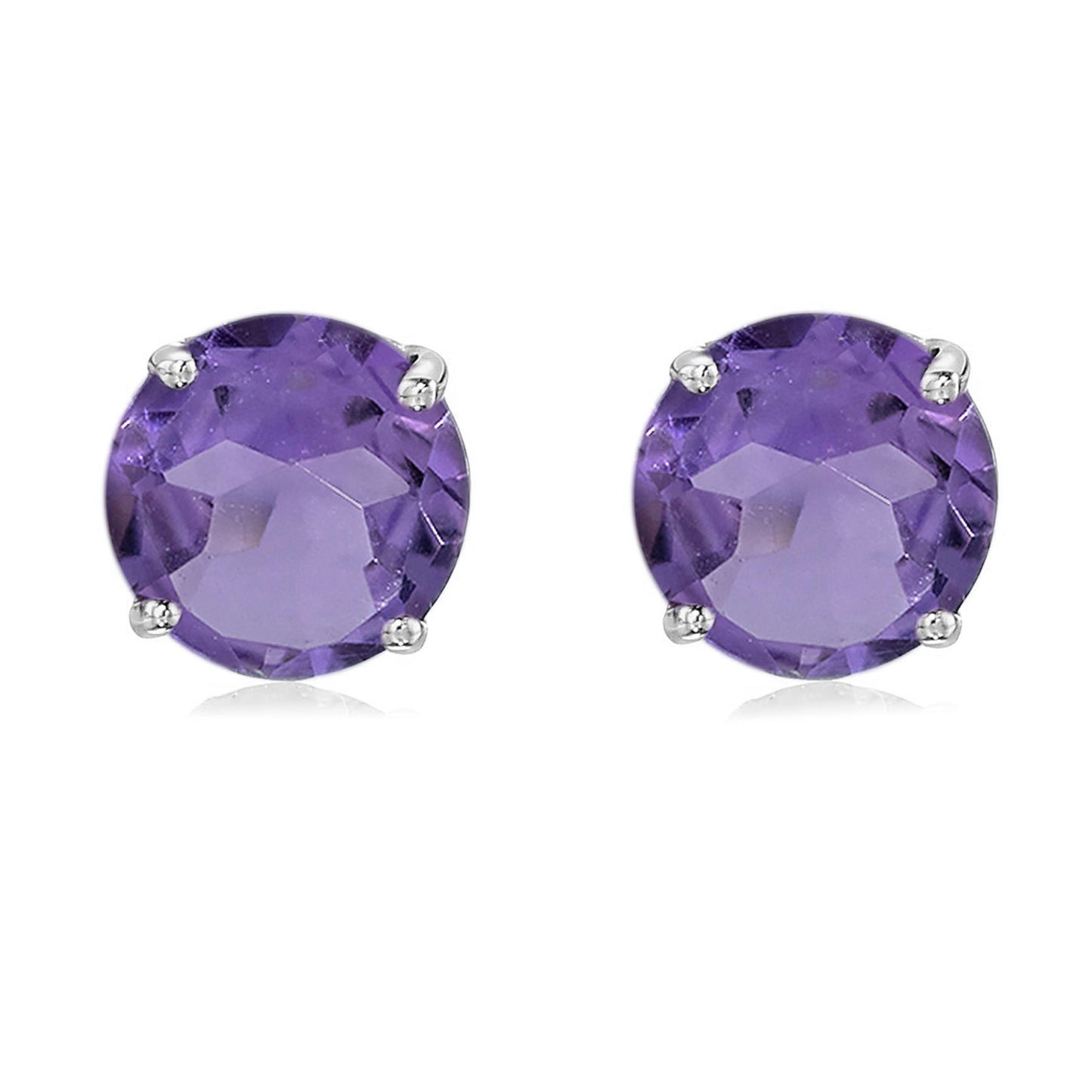 925 Sterling Silver African Amethyst Stud Earring - Pinctore