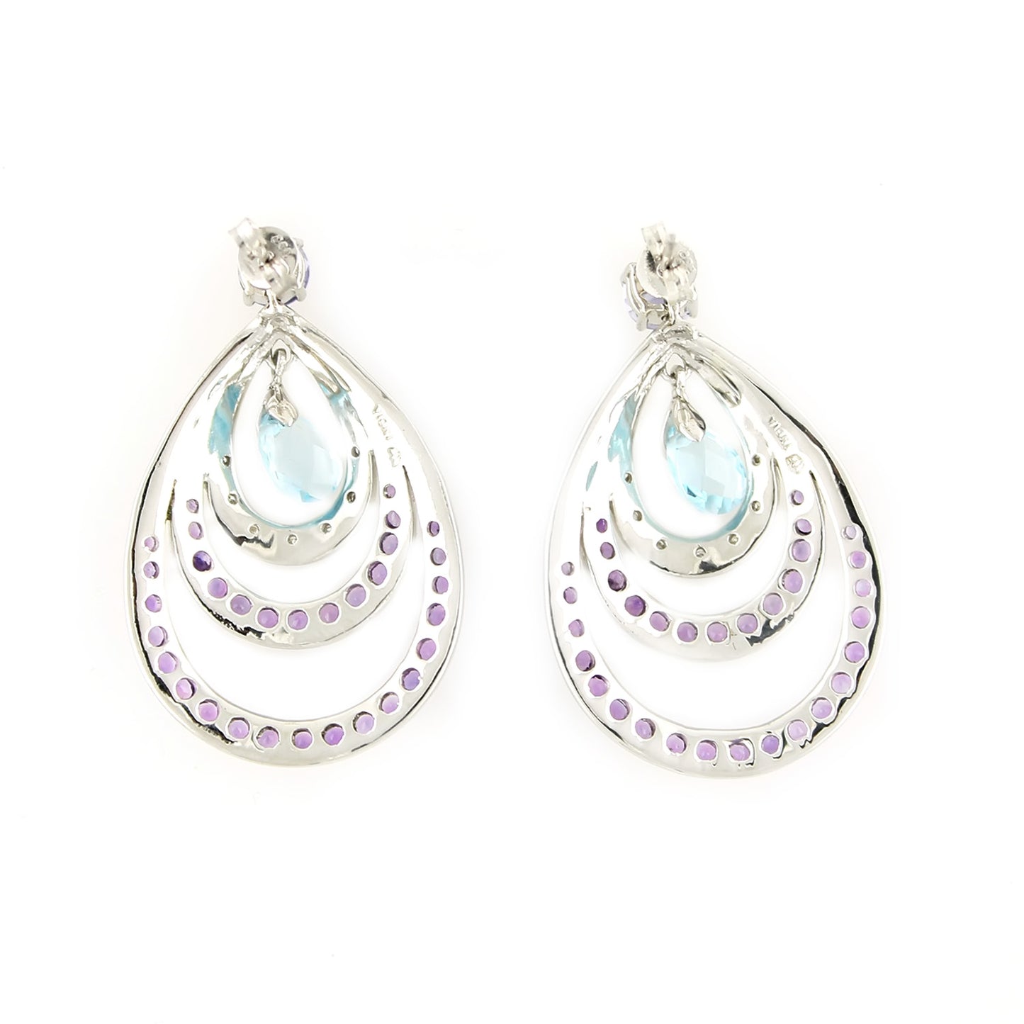 Pinctore Sterling Silver 5.02ctw Sky Blue Topaz Drop & Dangle Earring 1.50'L