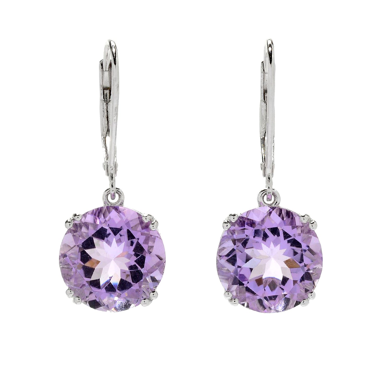 925 Sterling Silver Pink Amethyst Dangle Earring