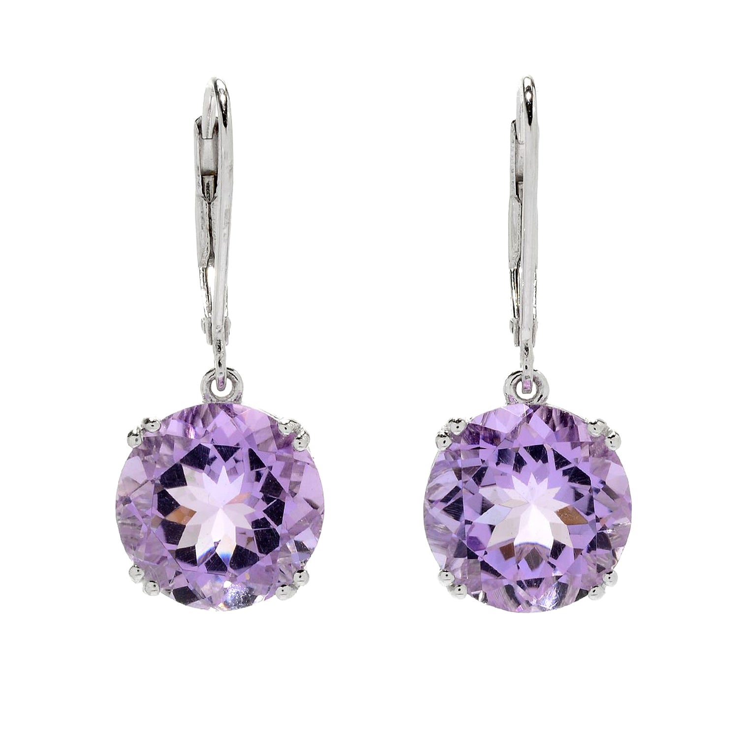 925 Sterling Silver Pink Amethyst Dangle Earring
