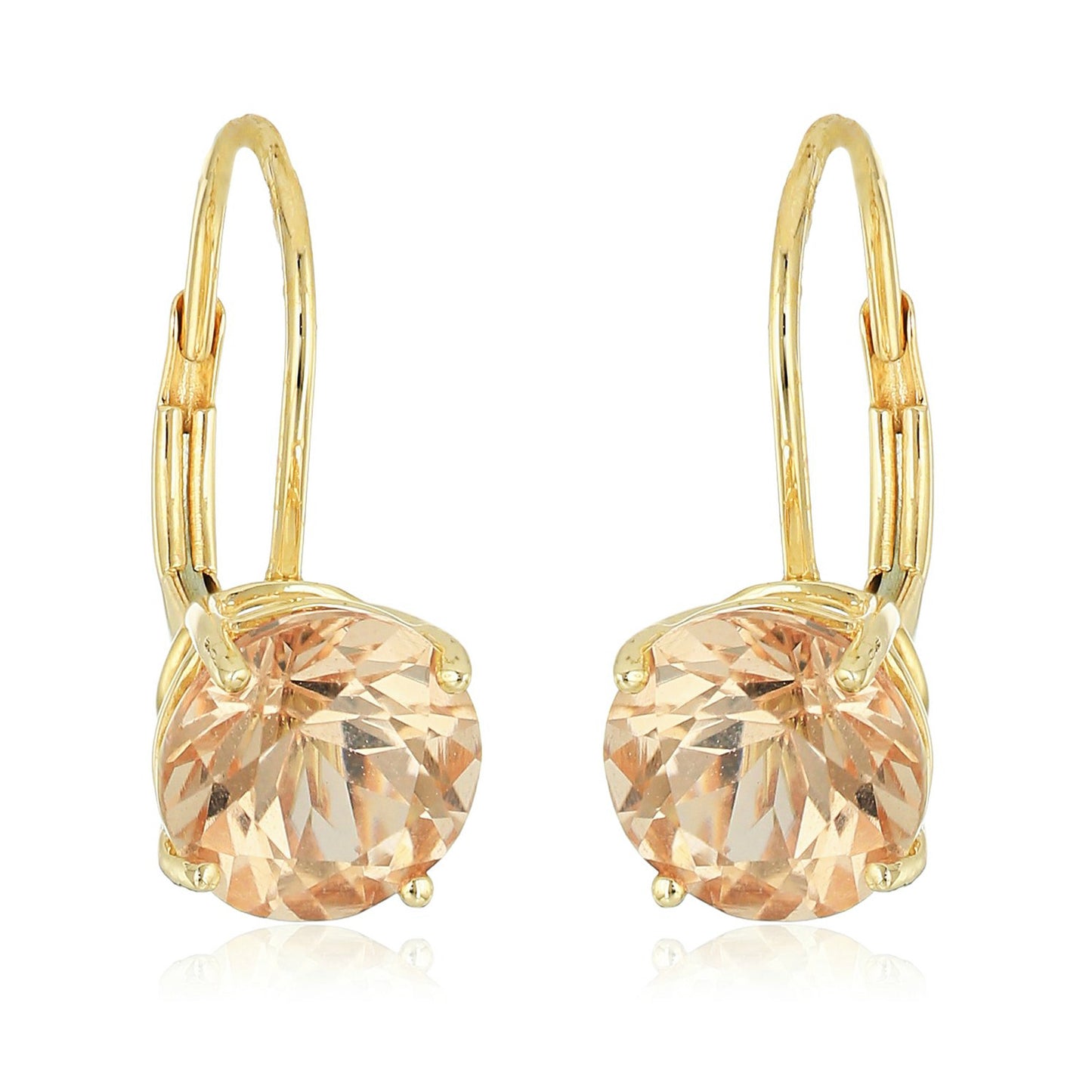 14Kt Yellow Gold Morganite Earring - Pinctore