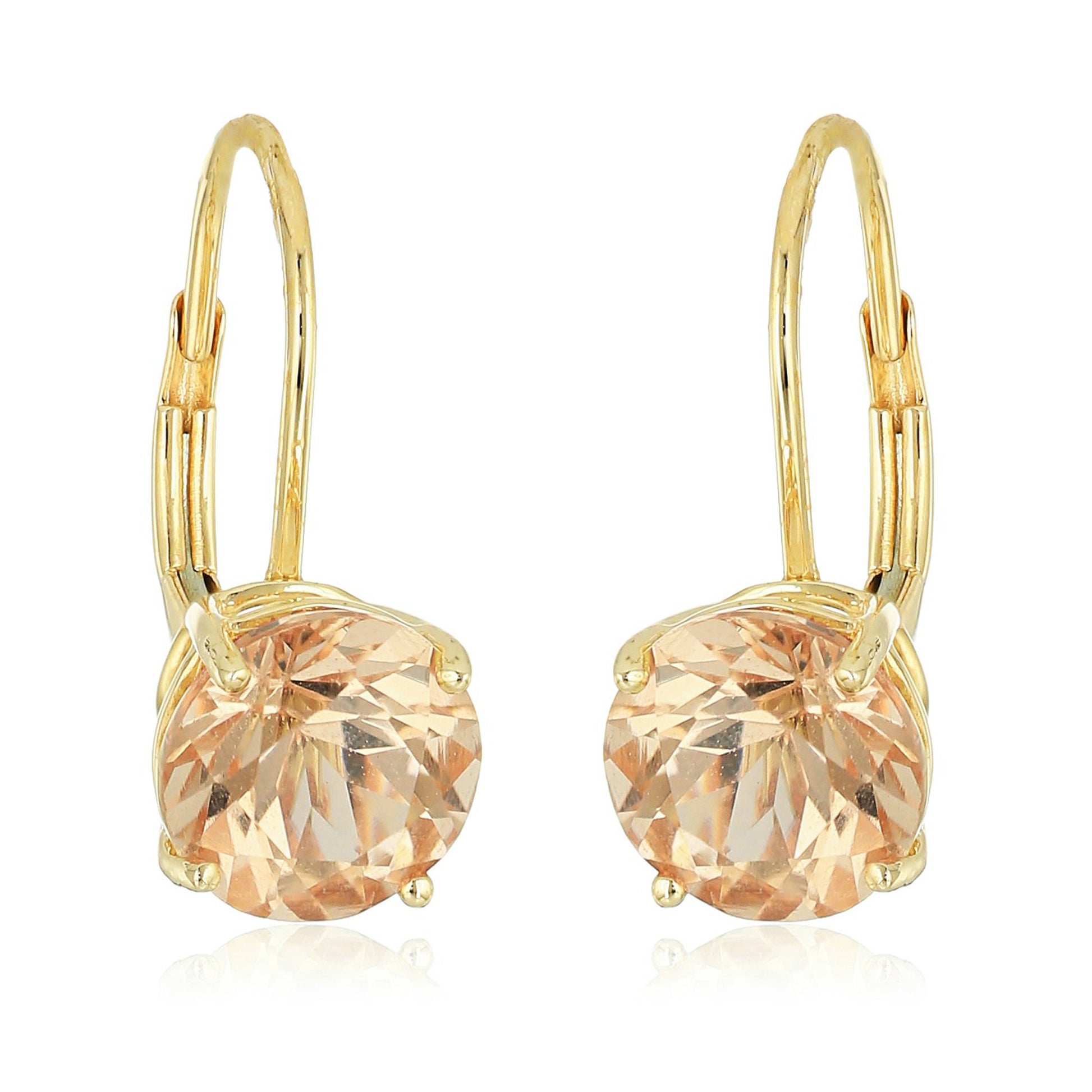 14Kt Yellow Gold Morganite Earring - Pinctore
