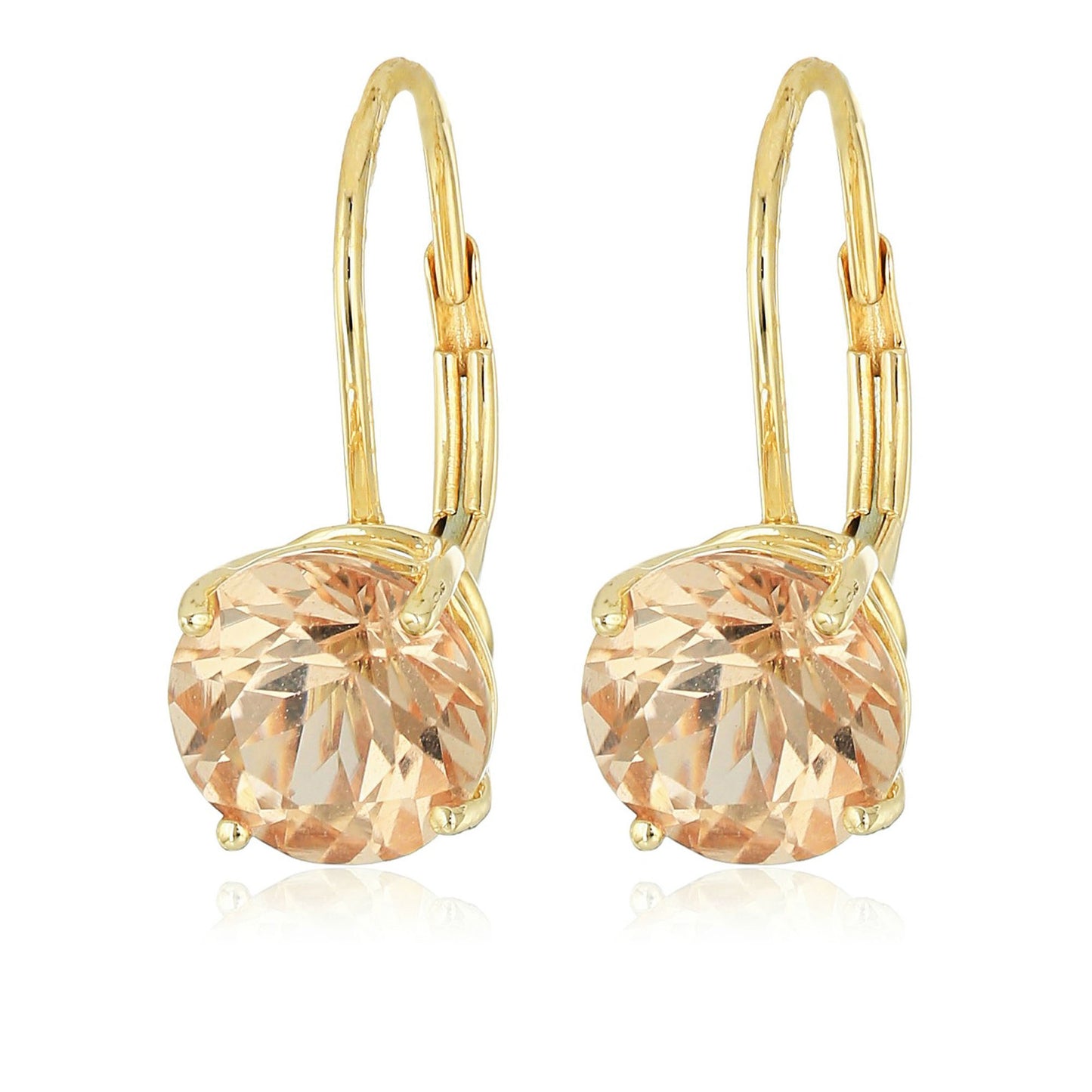 14Kt Yellow Gold Morganite Earring - Pinctore