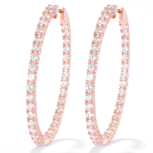 Sterling Silver 14.35Ctw Hoop Earring