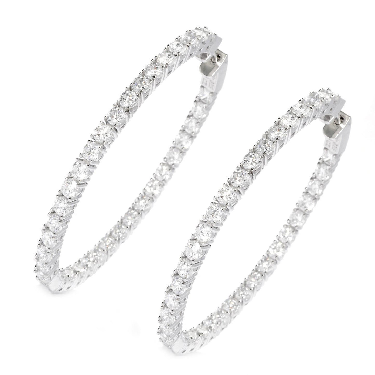 925 Sterling Silver White Natural Zircon Earring - Pinctore