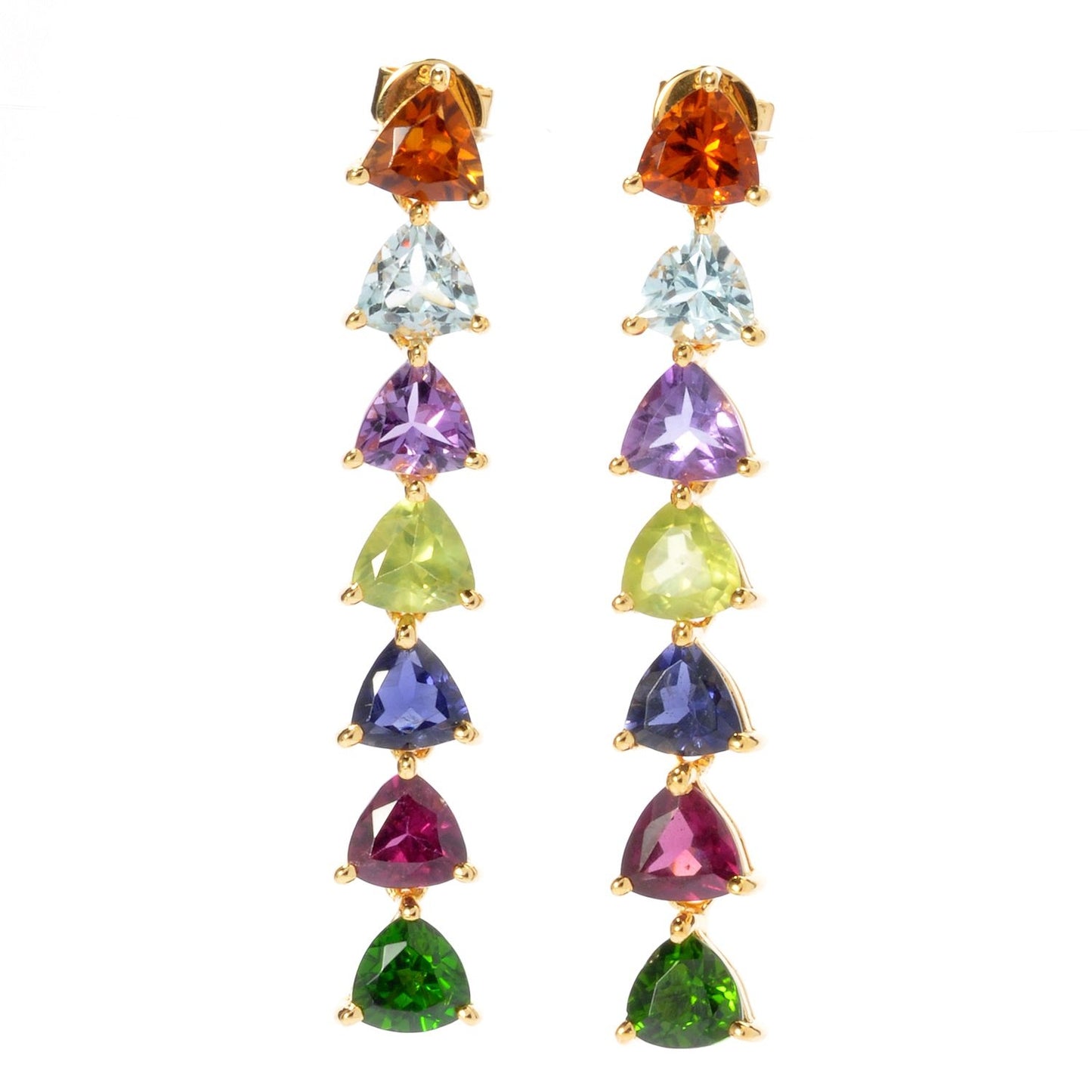 925 Sterling Silver Multi Gemstone Dangle Earring - Pinctore