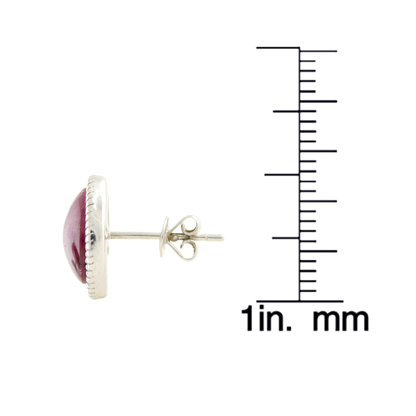 Pinctore Sterling Silver 7.45ctw Ruby Studs Earring 0.50'L