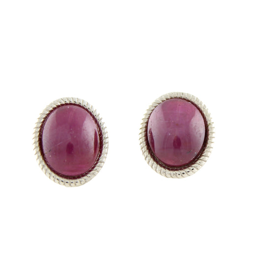 Pinctore Sterling Silver 7.45ctw Ruby Studs Earring 0.50'L - pinctore