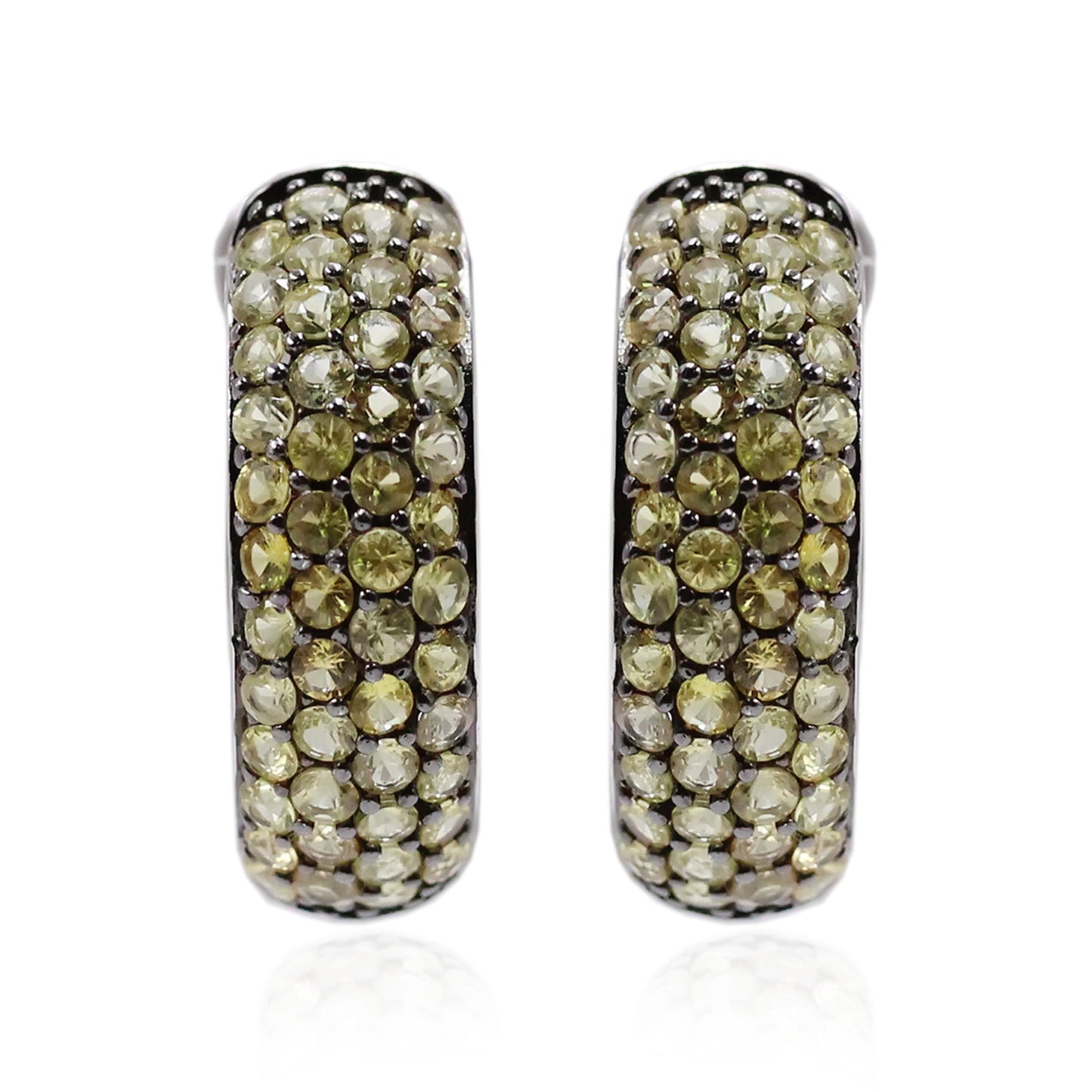 925 Sterling Silver Orange Sapphire Hoop Earring - Pinctore