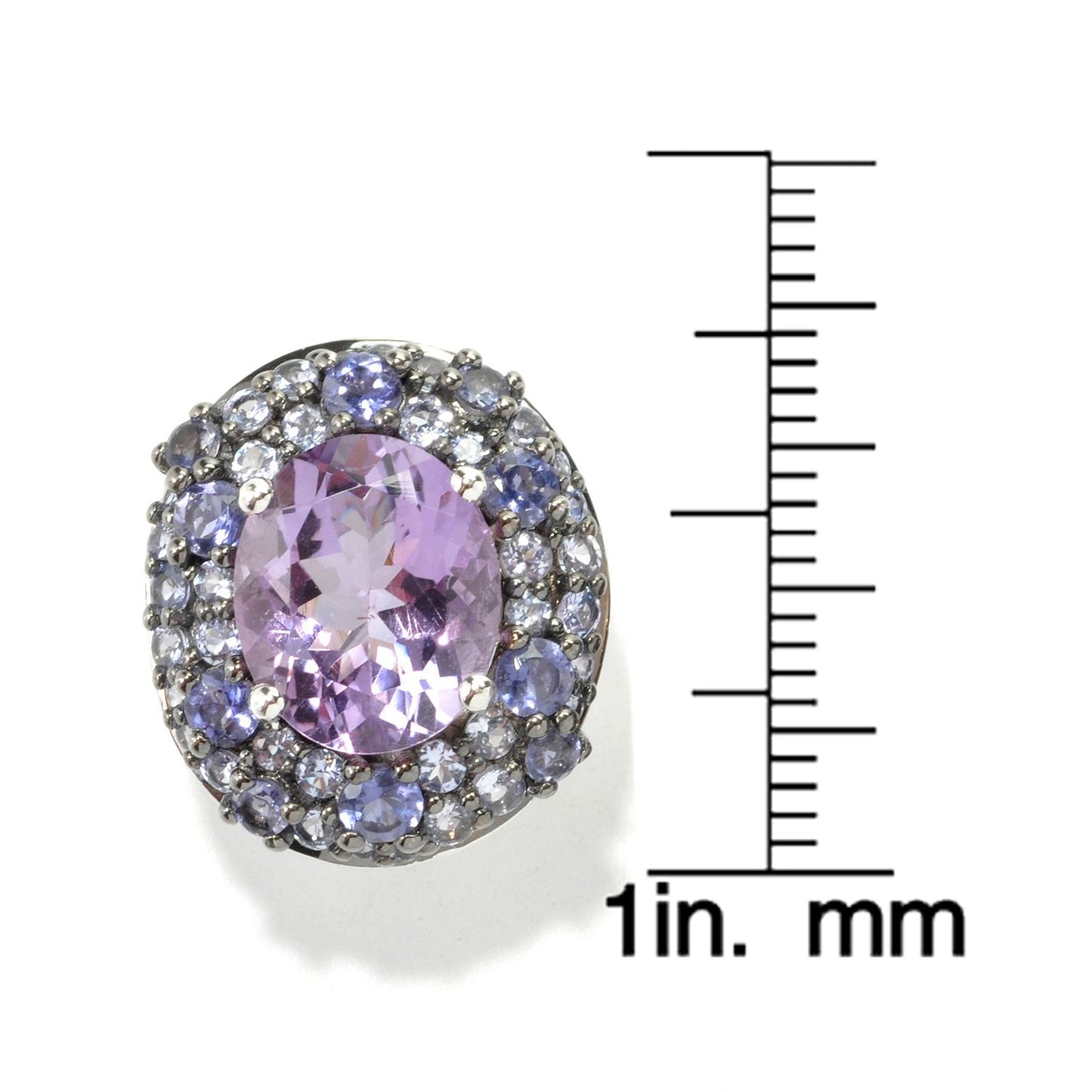 Pinctore Sterling Silver 12.18ctw African Amethyst Studs Earring 0.81'L