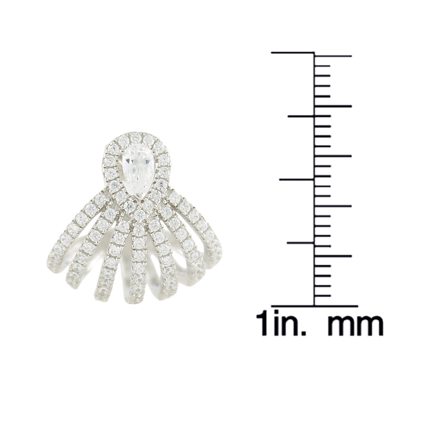 Pinctore Sterling Silver 0.50ctw White CZ Huggies Earring 0.62'L