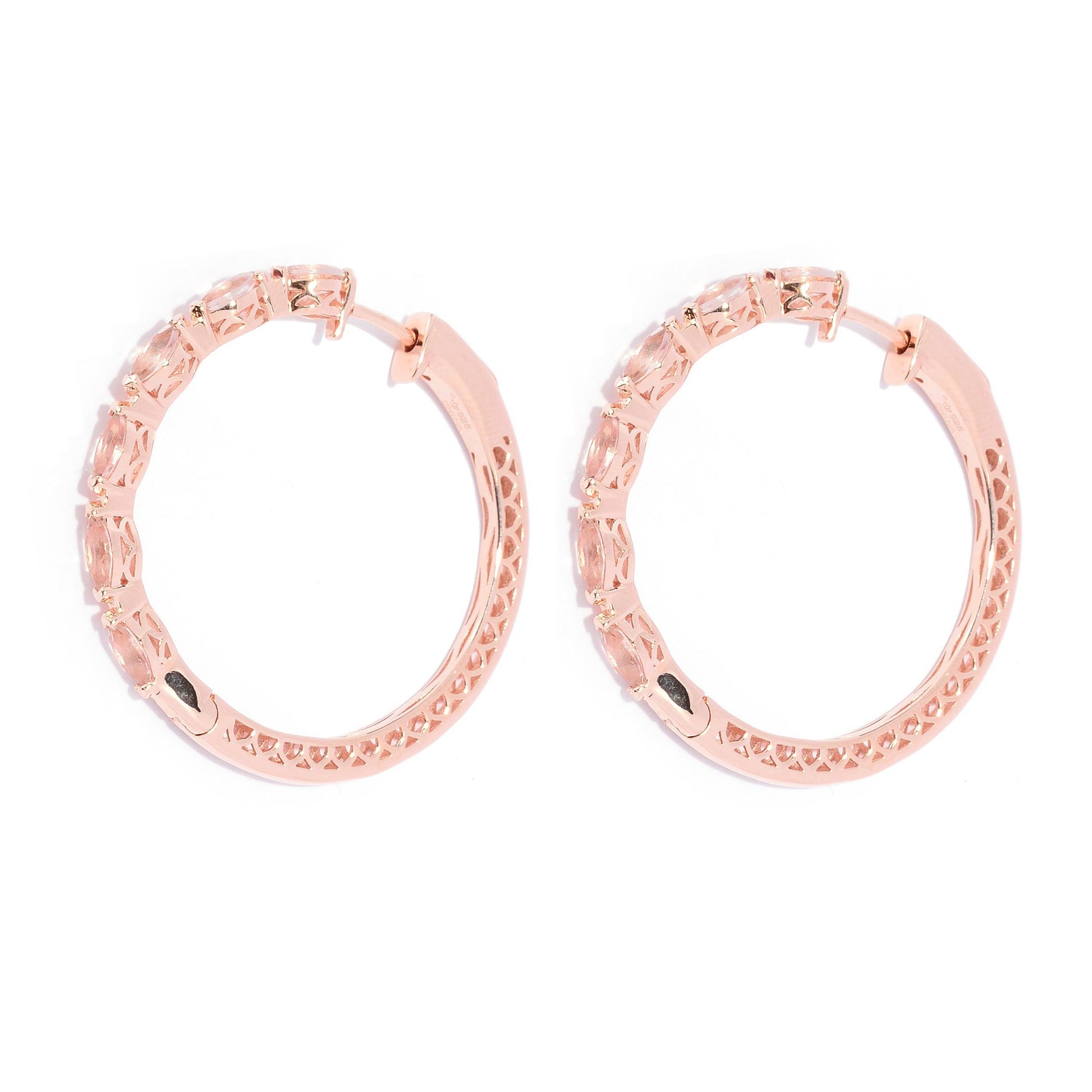 925 Sterling Silver Morganite Earring - Pinctore