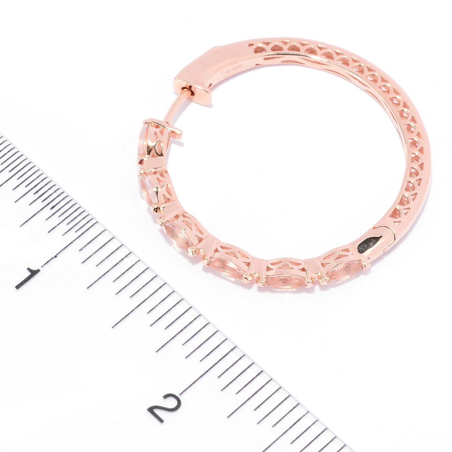 925 Sterling Silver Morganite Earring - Pinctore