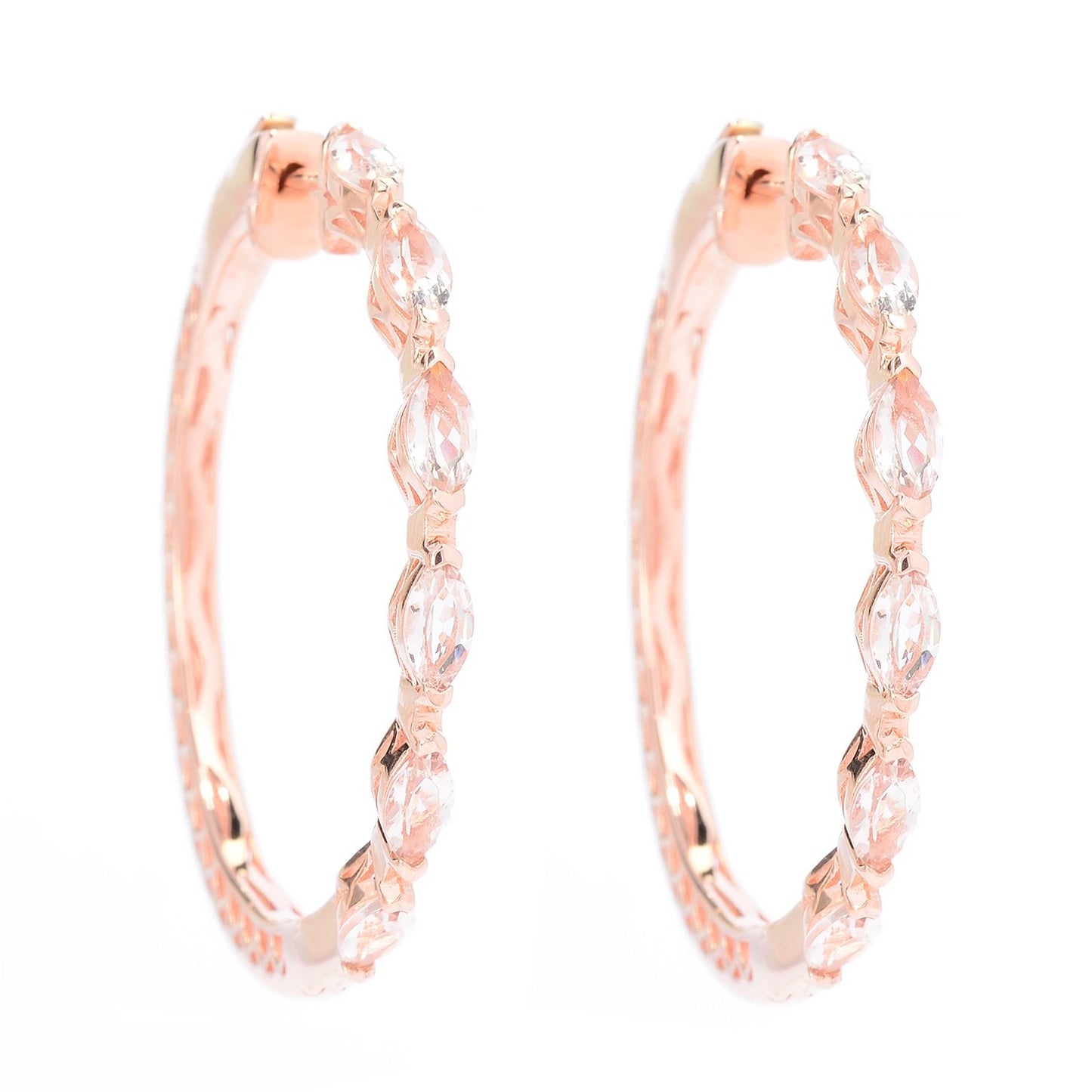 925 Sterling Silver Morganite Earring - Pinctore