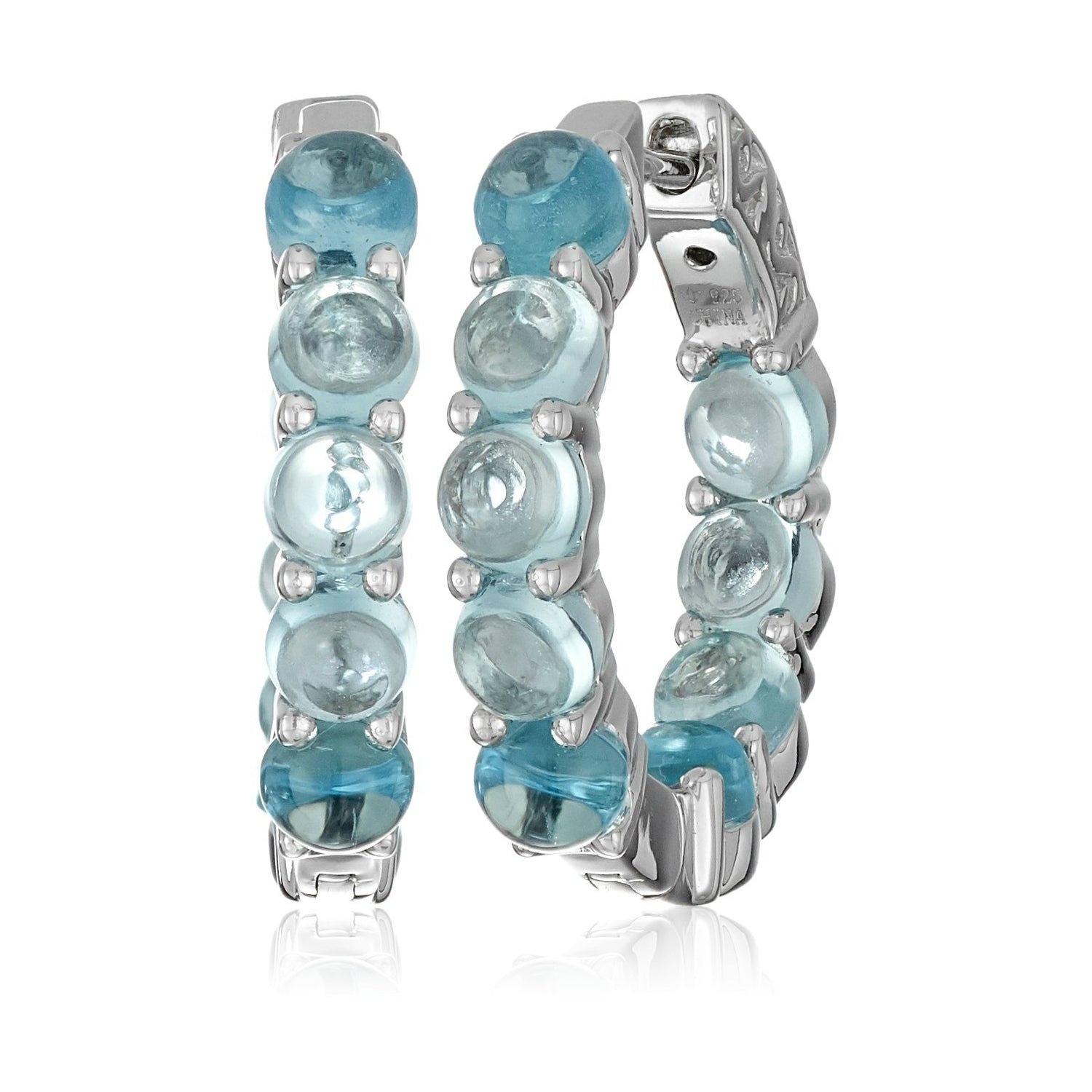 Pinctore Sterling Silver African Inside-out Hoop Earrings, 0.75"