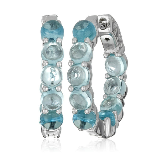 Pinctore Sterling Silver African Inside-out Hoop Earrings, 0.75"