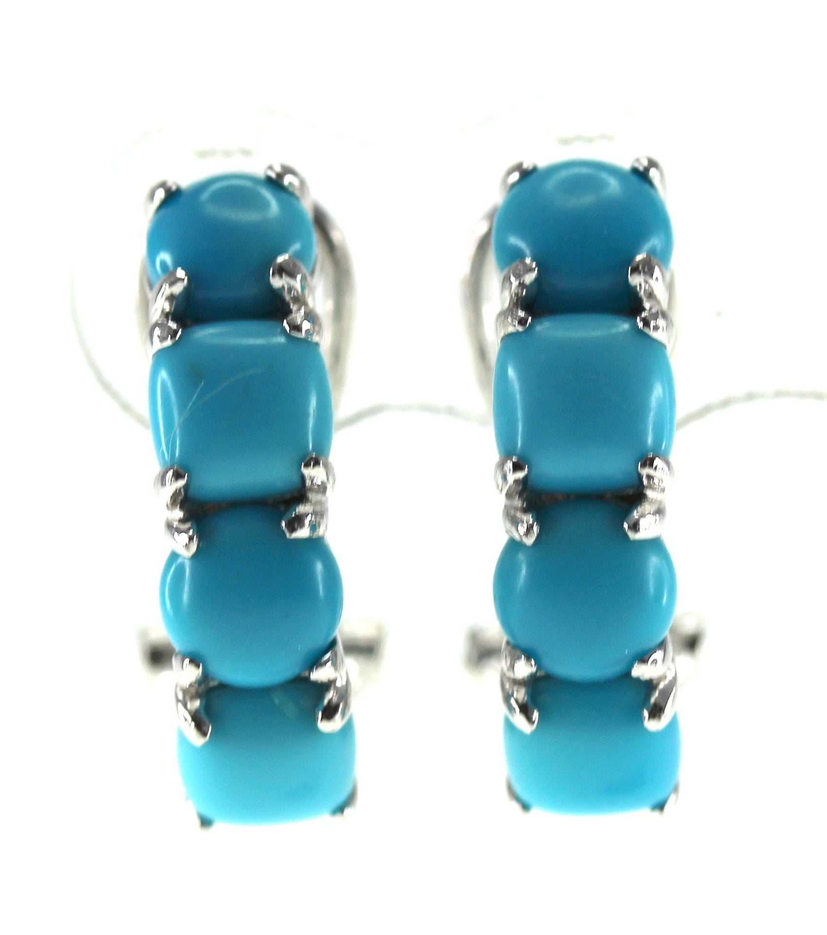 925 Sterling Silver Turquoise Hoop Earring