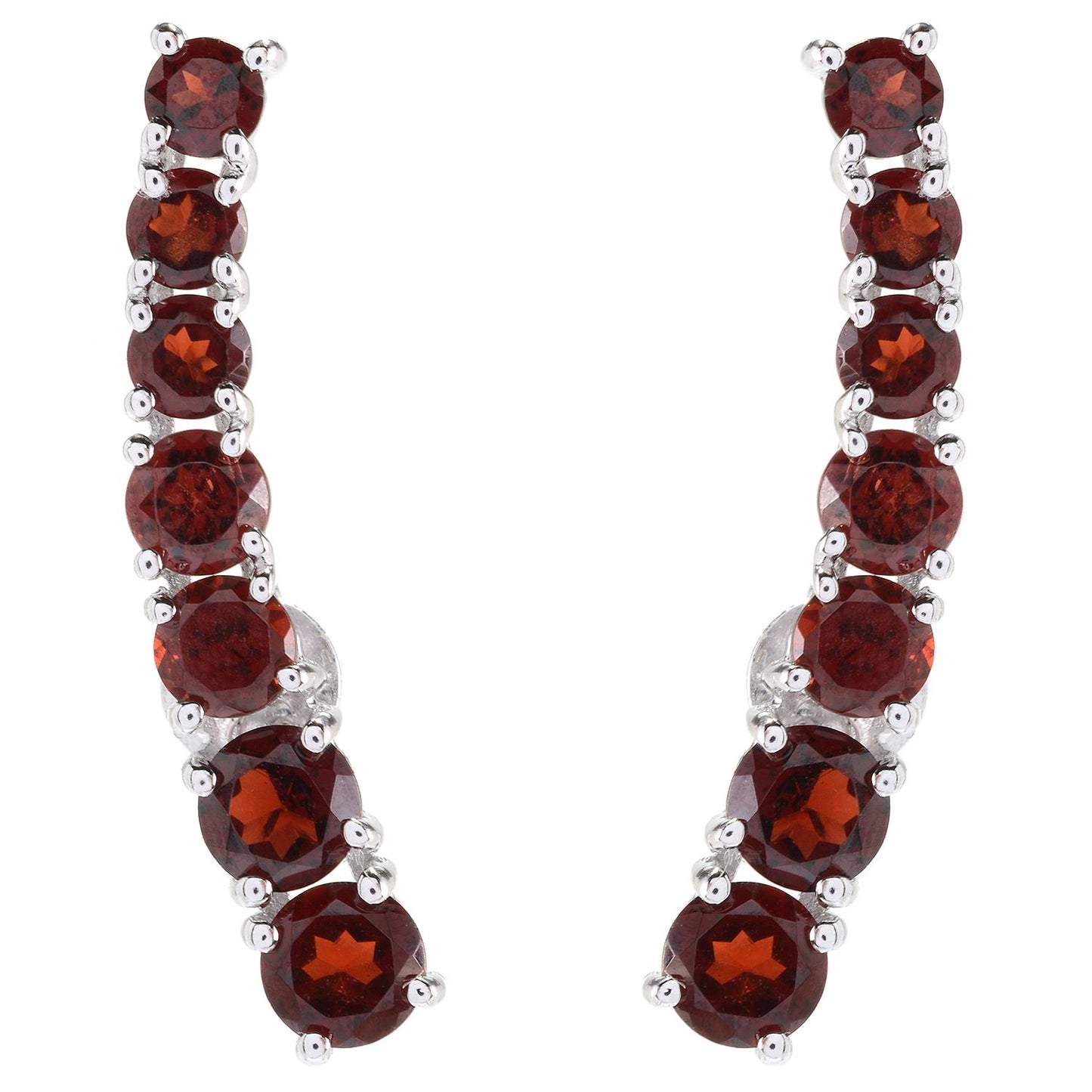 Red Garnet Polished Ear Climbers - Pinctore