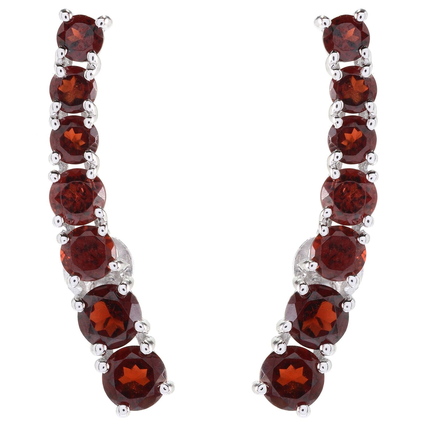 Red Garnet Polished Ear Climbers - Pinctore