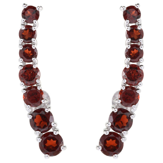 Red Garnet Polished Ear Climbers - Pinctore
