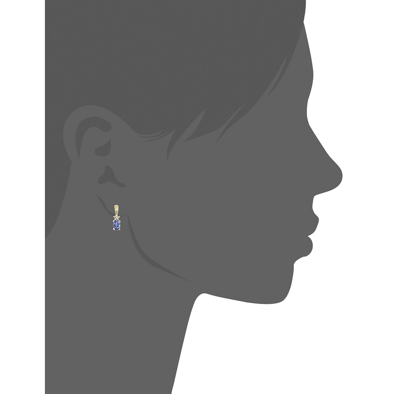 10k Yellow Gold Tanzanite and Diamond Accented Stud Earrings - pinctore