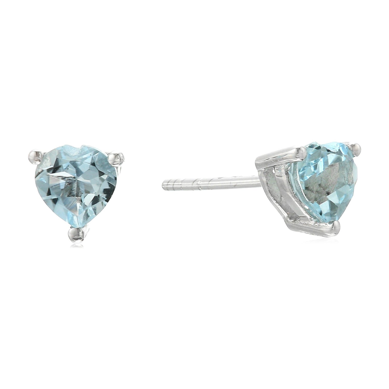 Pinctore 10k Gold Morganite 5mm Heart Stud Earrings